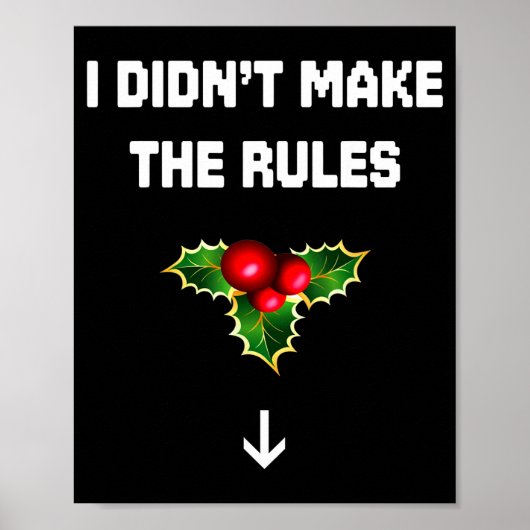 I Didn't Make The Rules Funny Christmas Mistletoe  Poster (Voorkant)
