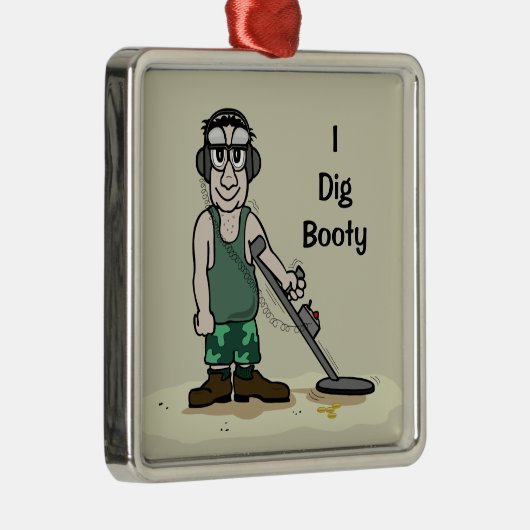 I Dig Booty Metal Detecteert Guy Metalen Ornament (Rechts)