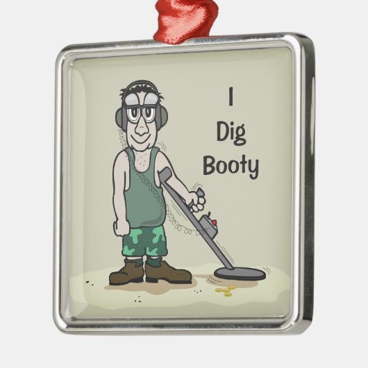 I Dig Booty Metal Detecteert Guy Metalen Ornament (Links)
