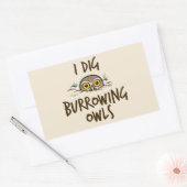 I Dig Burrowing Ownership Rechthoekige Sticker (Envelop)