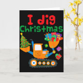 I Dig Christmas Excavator Construction Boys Toddle Kaart (Gele Bloem)