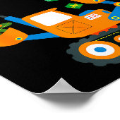 I Dig Christmas Excavator Construction Boys Toddle Poster (Hoek)