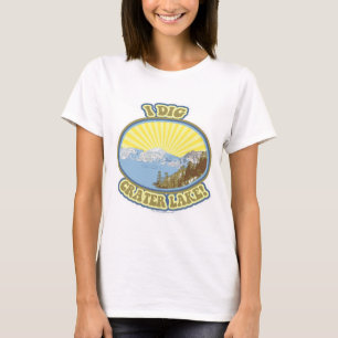I Dig Crater Lake Illustrated Travel Design T-shirt