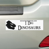 I Dig Dinosaurs White Bumpersticker (Op auto)