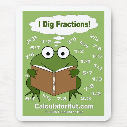 I Dig Fractions Wiskunde Mousepad Muismat (Voorkant)