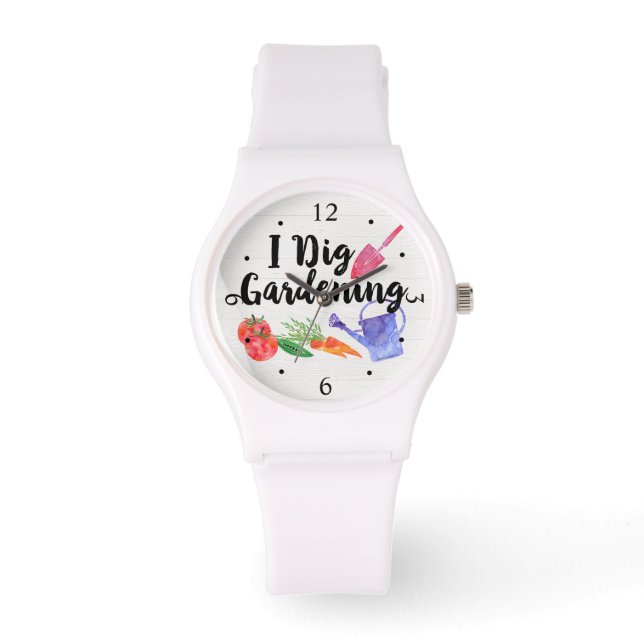 I Dig Gardening Cute Garden Gift Gardener Horloge (Voorkant)