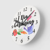 I Dig Gardening Cute Garden Gift Gardener Ronde Klok (Hoek)