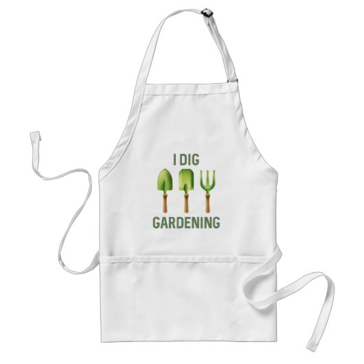 I Dig Gardening Standaard Schort (Voorkant)
