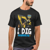 I Dig Hanukkah Excavator Construction Kids Boys Ch T-shirt (Voorkant)