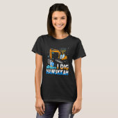 I Dig Hanukkah Excavator Construction Toddler Hanu T-shirt (Voorkant volledig)