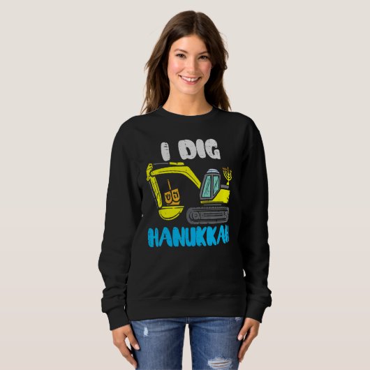 I Dig Hanukkah Excavator Construction Toddler Hanu Trui (Voorkant volledig)