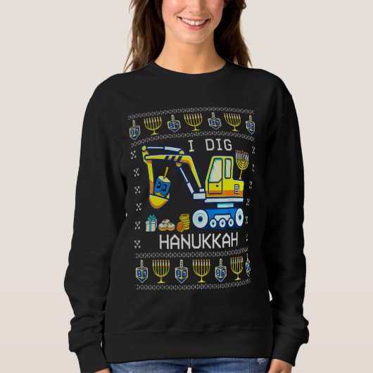 I Dig Hanukkah Excavator Construction Toddler Hanu Trui (Voorkant)