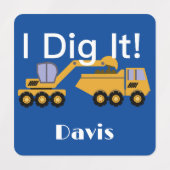 I dig it Design - Small Square Clothing Label (0,7 (Design 1)