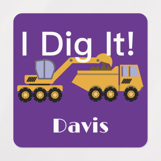 I dig it Design - Small Square Clothing Label (0,7 (Design 2)