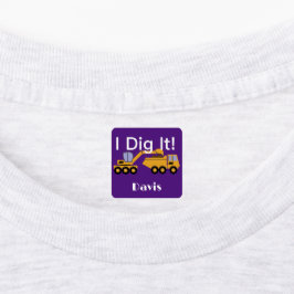 I dig it Design - Small Square Clothing Label (0,7