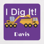 I dig it Design - Small Square Clothing Label (0,7 (Design 1)