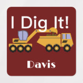 I dig it Design - Small Square Clothing Label (0,7 (Design 2)