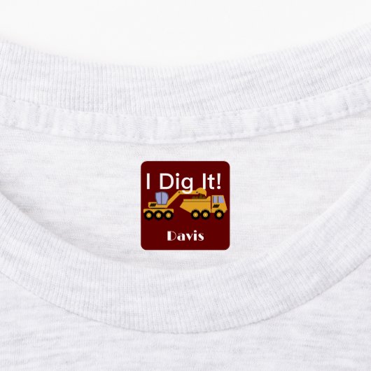 I dig it Design - Small Square Clothing Label (0,7 (Aangebracht)