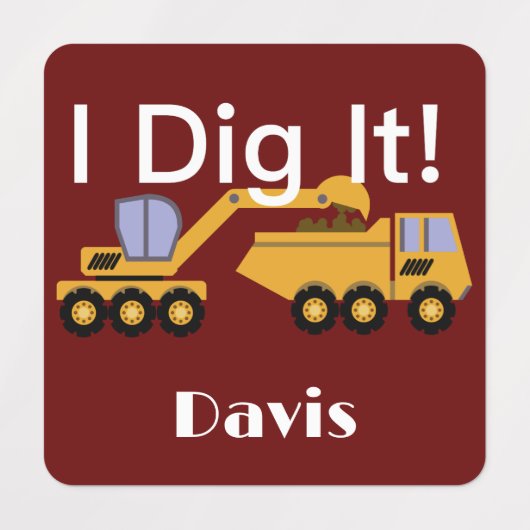 I dig it Design - Small Square Clothing Label (0,7 (Design 1)