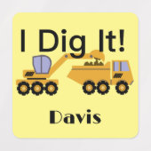 I dig it Design - Small Square Clothing Label (0,7 (Design 2)