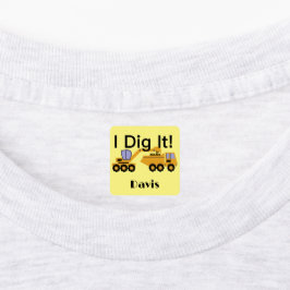 I dig it Design - Small Square Clothing Label (0,7