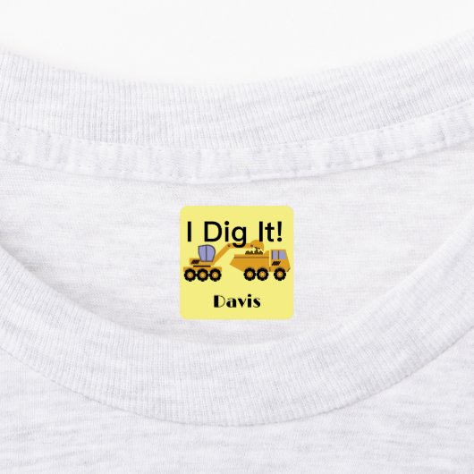 I dig it Design - Small Square Clothing Label (0,7 (Aangebracht)
