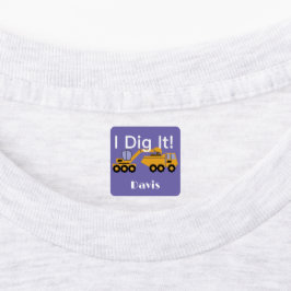 I dig it Design - Small Square Clothing Label (0,7