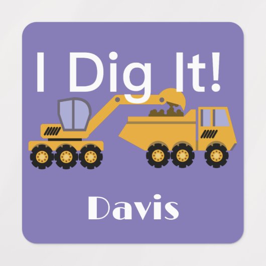 I dig it Design - Small Square Clothing Label (0,7 (Design 1)