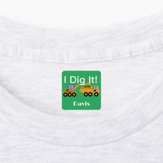 I dig it Design - Small Square Clothing Label (0,7 (Aangebracht)