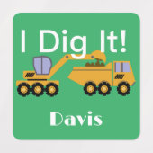 I dig it Design - Small Square Clothing Label (0,7 (Design 1)