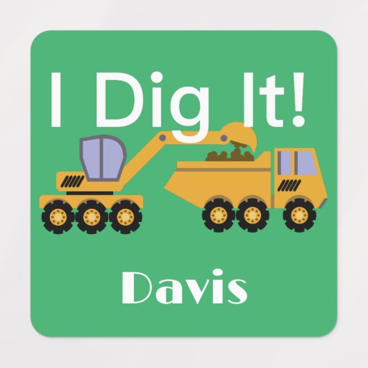 I dig it Design - Small Square Clothing Label (0,7 (Design 1)