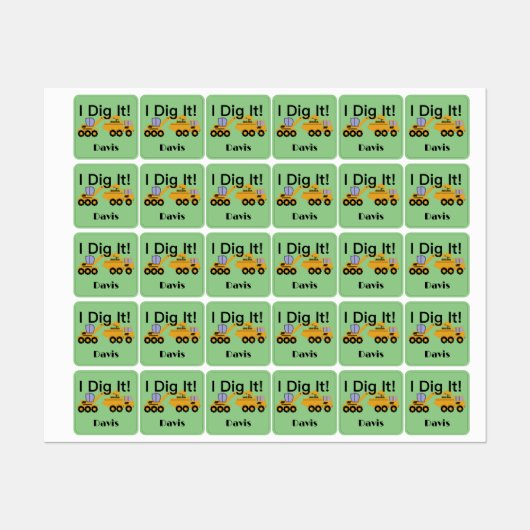 I dig it Design - Small Square Clothing Label (0,7 (Vel)