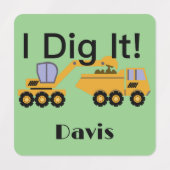 I dig it Design - Small Square Clothing Label (0,7 (Design 2)