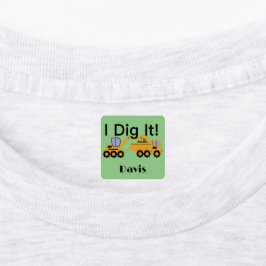 I dig it Design - Small Square Clothing Label (0,7