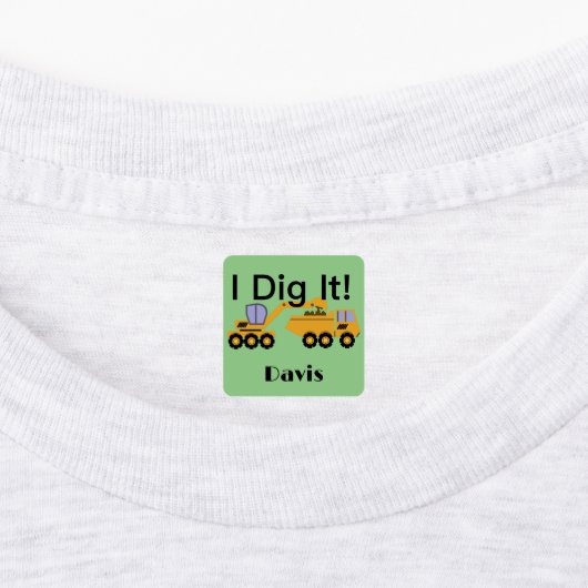 I dig it Design - Small Square Clothing Label (0,7 (Aangebracht)