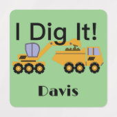 I dig it Design - Small Square Clothing Label (0,7 (Design 1)