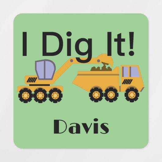 I dig it Design - Small Square Clothing Label (0,7 (Design 1)