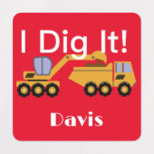 I dig it Design - Small Square Clothing Label (0,7 (Design 2)