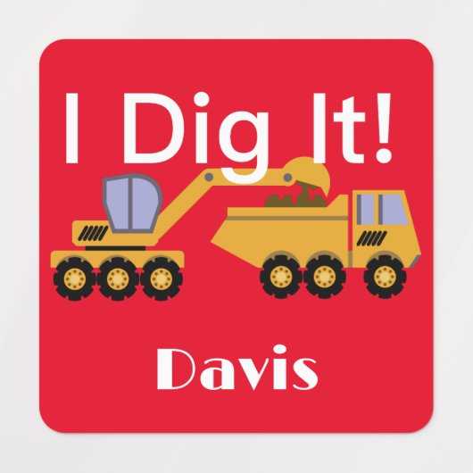 I dig it Design - Small Square Clothing Label (0,7 (Design 2)