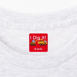 I dig it Design - Small Square Clothing Label (0,7