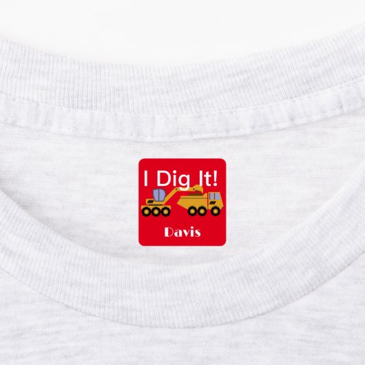 I dig it Design - Small Square Clothing Label (0,7 (Aangebracht)