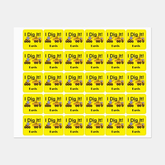 I dig it Design - Small Square Clothing Label (0,7 (Vel)