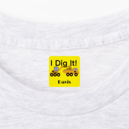 I dig it Design - Small Square Clothing Label (0,7