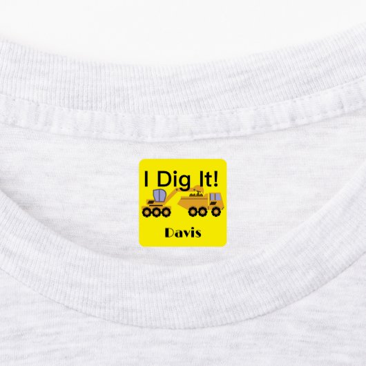 I dig it Design - Small Square Clothing Label (0,7 (Aangebracht)