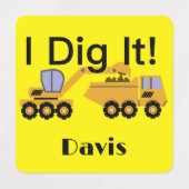 I dig it Design - Small Square Clothing Label (0,7 (Design 1)