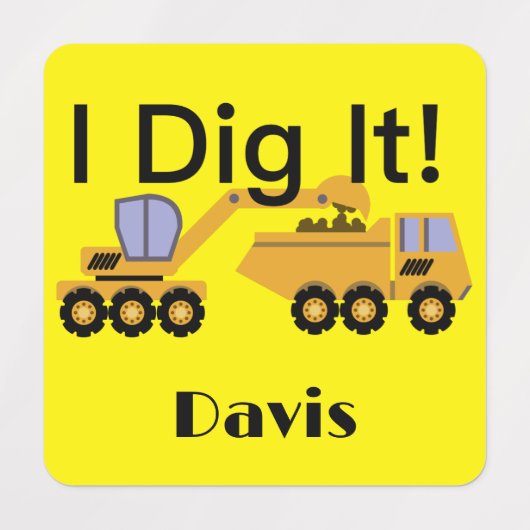 I dig it Design - Small Square Clothing Label (0,7 (Design 1)