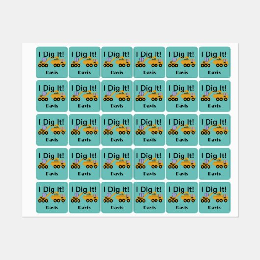 I dig it Design - Small Square Clothing Label (0,7 (Vel)