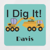 I dig it Design - Small Square Clothing Label (0,7 (Design 2)