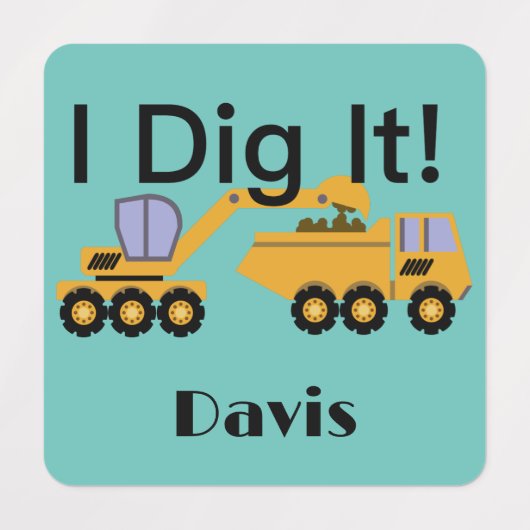 I dig it Design - Small Square Clothing Label (0,7 (Design 2)