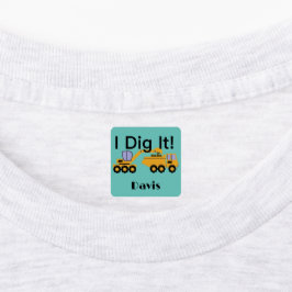 I dig it Design - Small Square Clothing Label (0,7